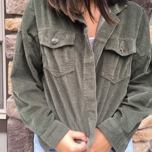 Moss green corduroy American eagle green jacket